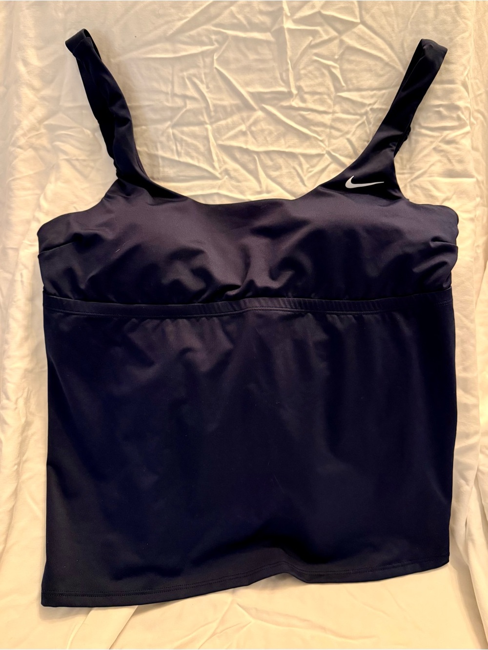 Nike Dark Blue Swim Top with White Swoosh